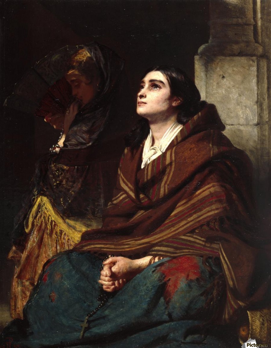A woman praying by John Phillip Wall Art